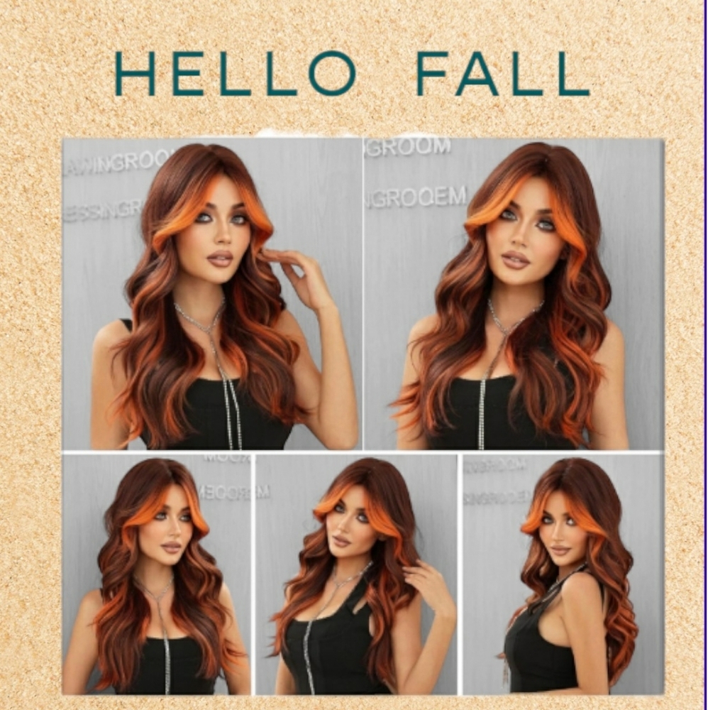 Long Pumpkin Spice Wig
